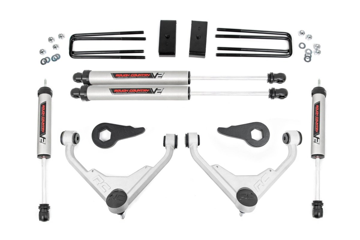 GMC Yukon XL 2500 Suspension Lift Kit - Front + Rear - Rough Country - 3 Inch Lift Kit | FT Code | V2 - '01-'10
